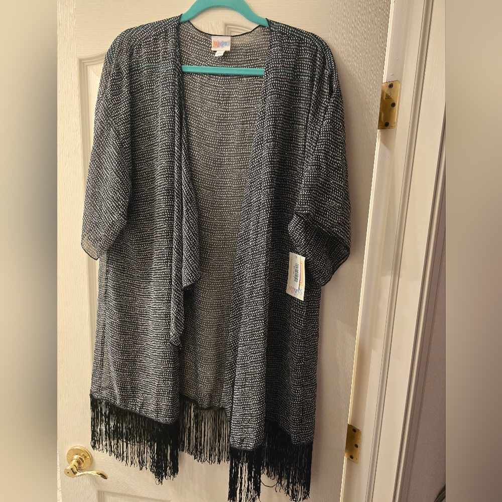 Brand new Black and White Fringe Cardigan